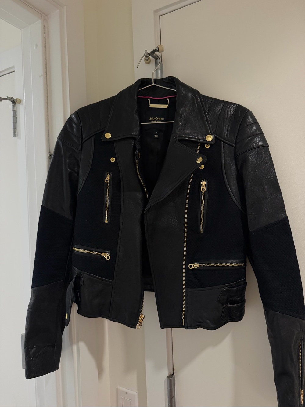 Juicy Couture Black Leather Moto Jacket
